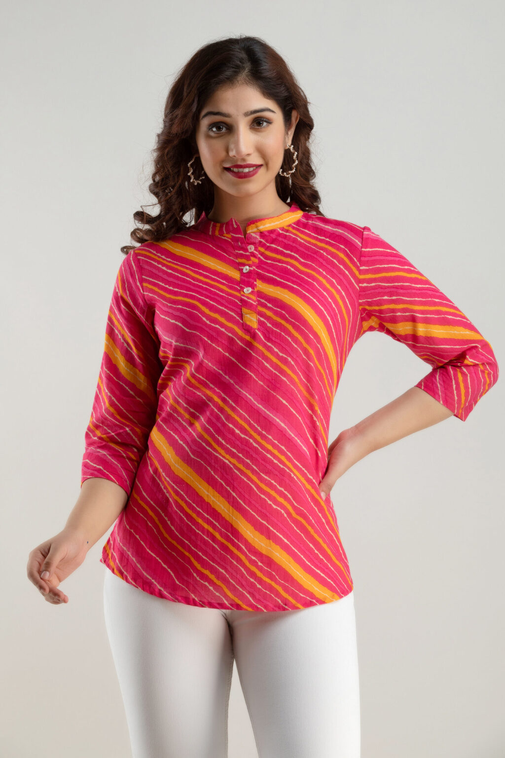 Latest Lehariya Hand Print Kurtis online for women