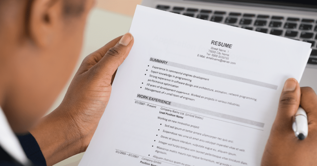 lying on resume