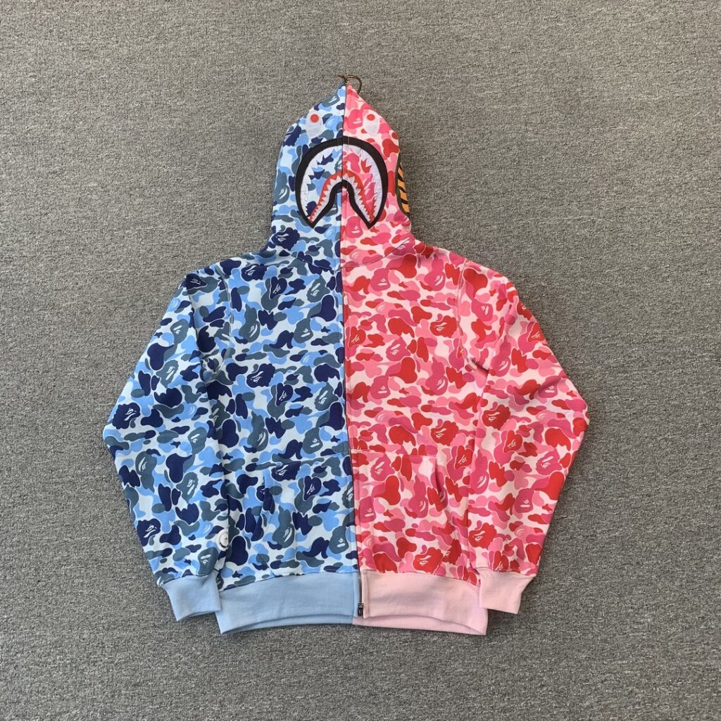 Blue & Pink Shark Logo Hoodie